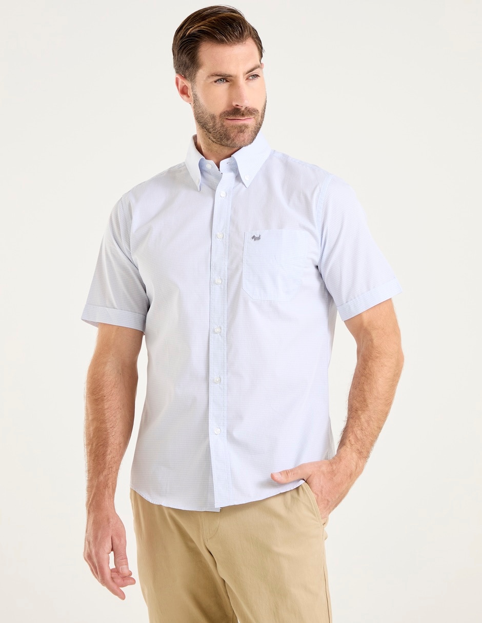 Camisa casual Ferrioni de algodón manga corta para hombre