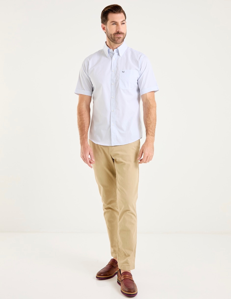 Camisa casual Ferrioni de algodón manga corta para hombre