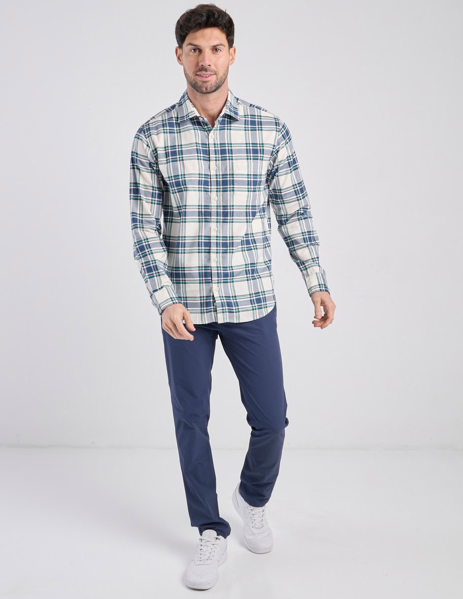 Camisa casual de algodón manga larga para hombre 6