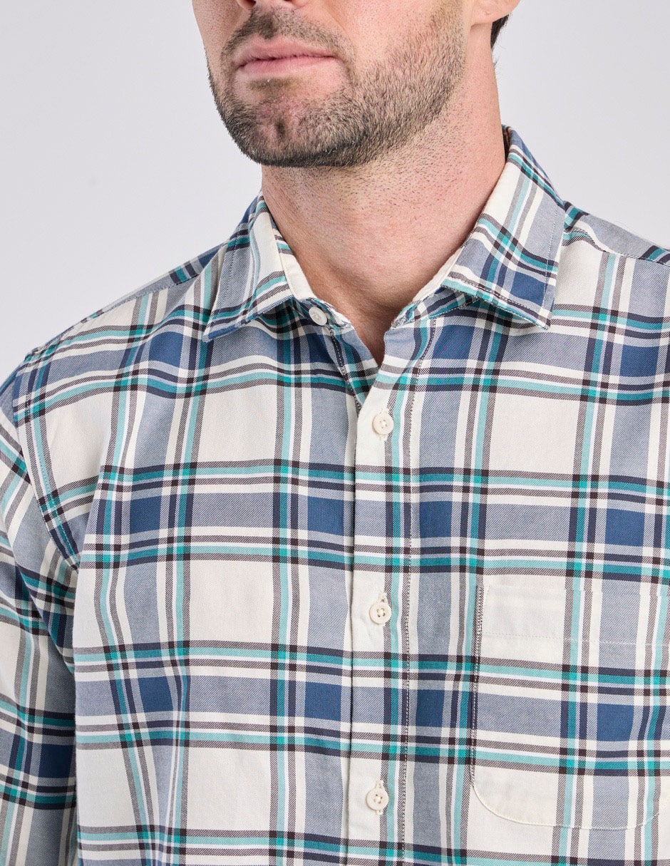 Camisa casual de algodón manga larga para hombre 7