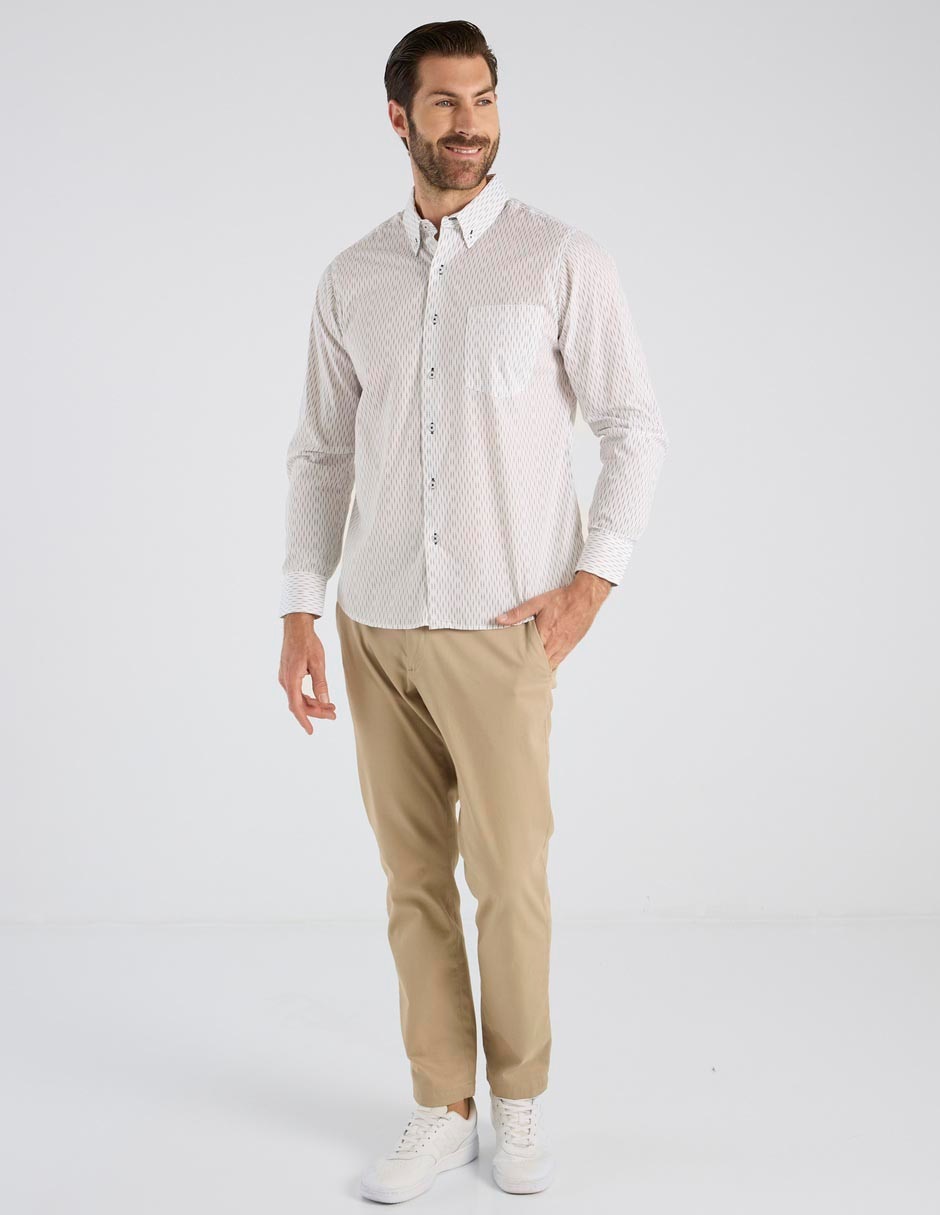 Camisa casual Regent Street de algodón manga larga para hombre