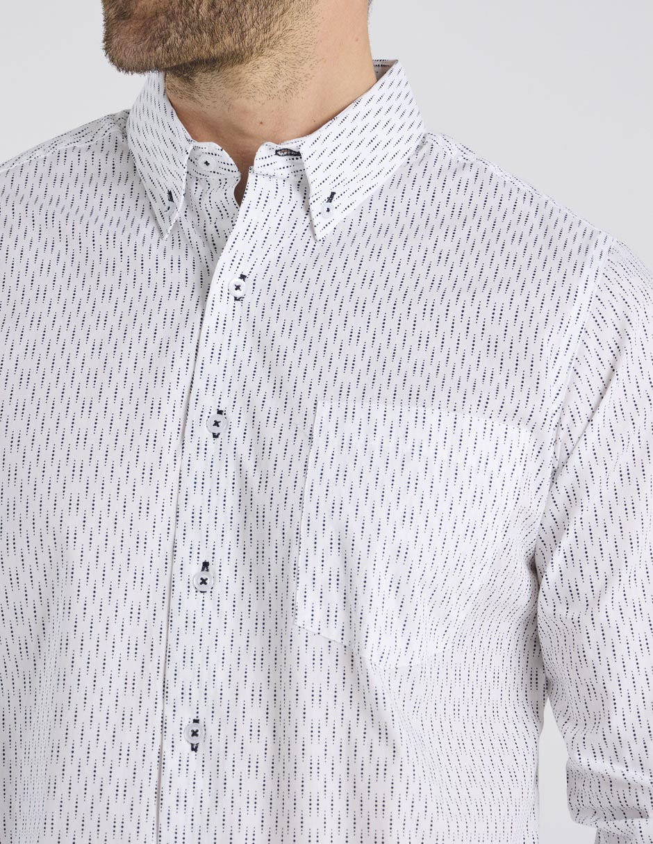 Camisa casual Regent Street de algodón manga larga para hombre