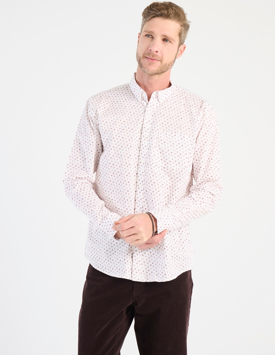 Camisa casual de algodón manga larga para hombre 1