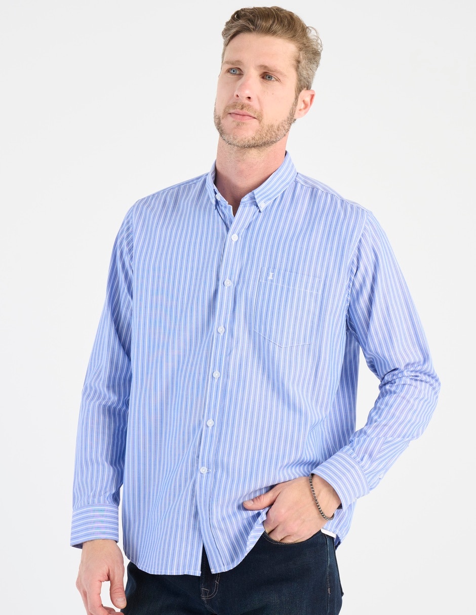 Camisa casual de algodón manga larga para hombre 1