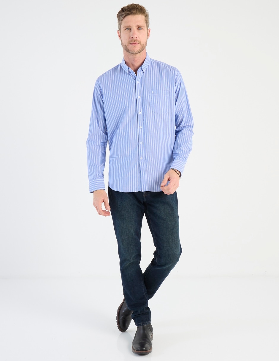 Camisa casual de algodón manga larga para hombre 6