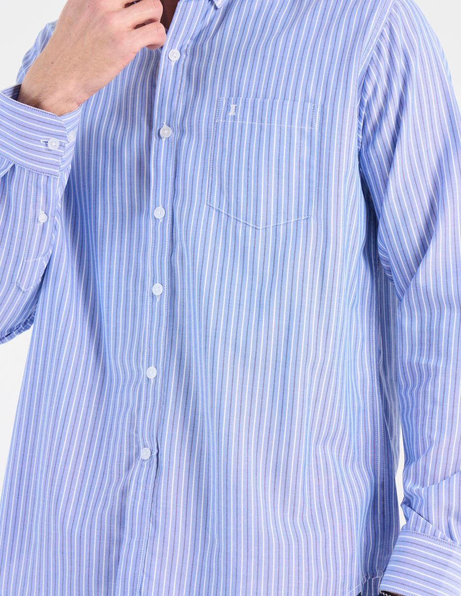 Camisa casual de algodón manga larga para hombre 7