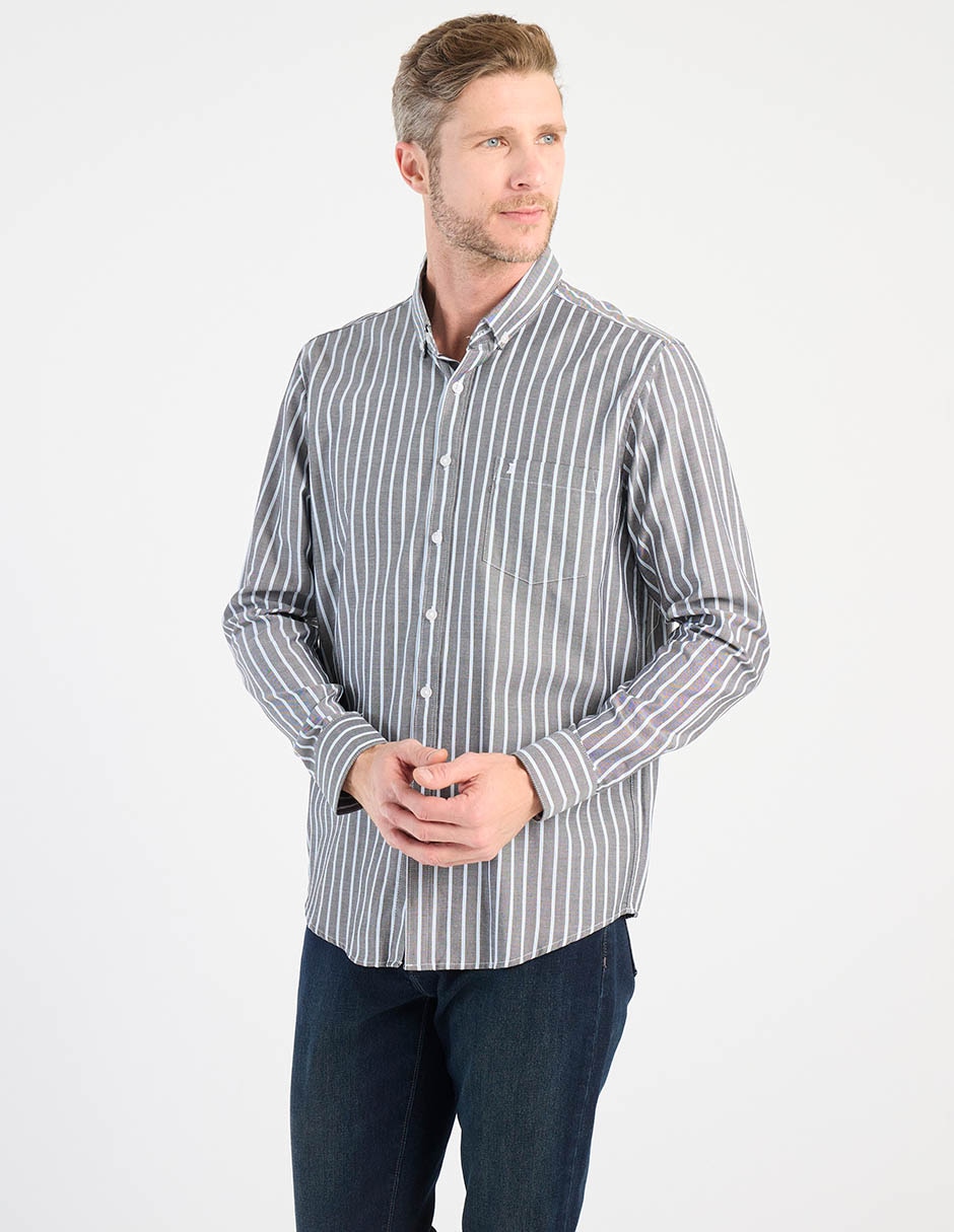 Camisa casual de algodón manga larga para hombre 1