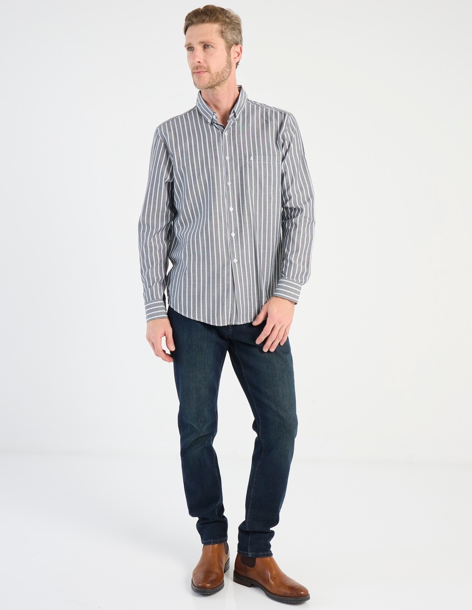 Camisa casual de algodón manga larga para hombre 6