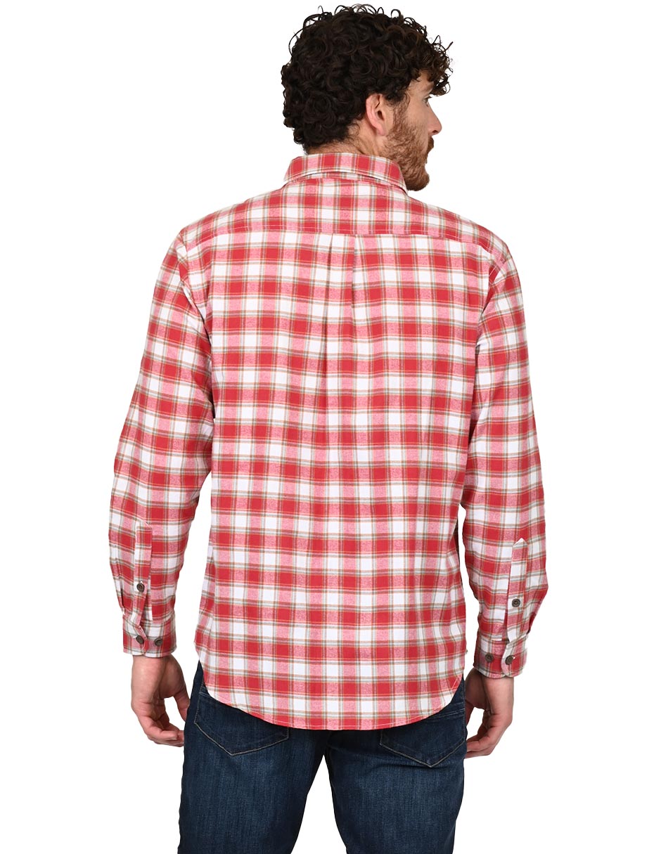 Camisa casual de algodón manga larga para hombre