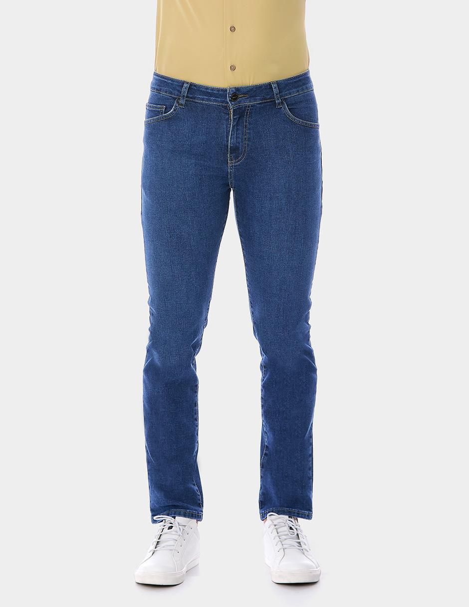 Jeans straight lavado obscuro para hombre 1