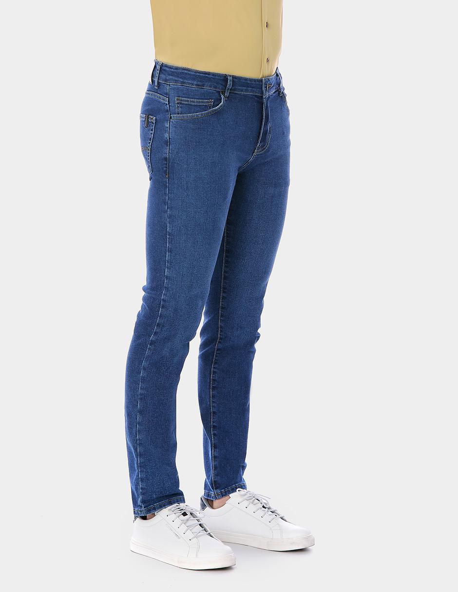 Jeans straight lavado obscuro para hombre 6