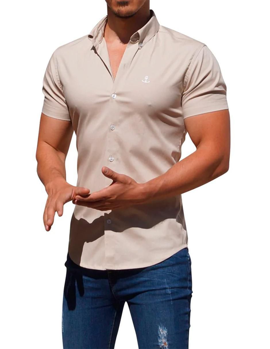 Camisa casual manga corta para hombre 5