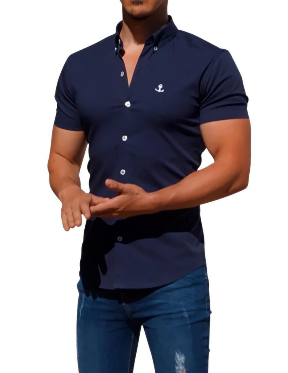 Camisa casual manga corta para hombre 6