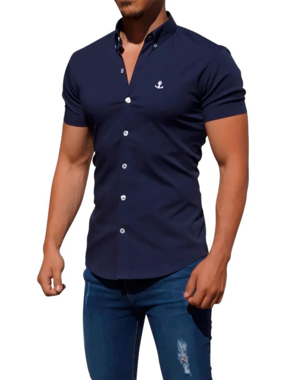 Camisa casual manga corta para hombre 5