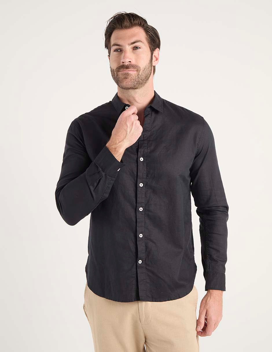 Camisa casual manga larga para hombre 7