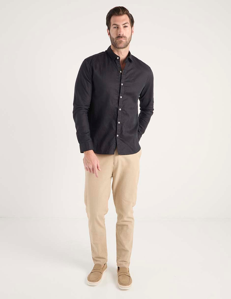 Camisa casual manga larga para hombre 8