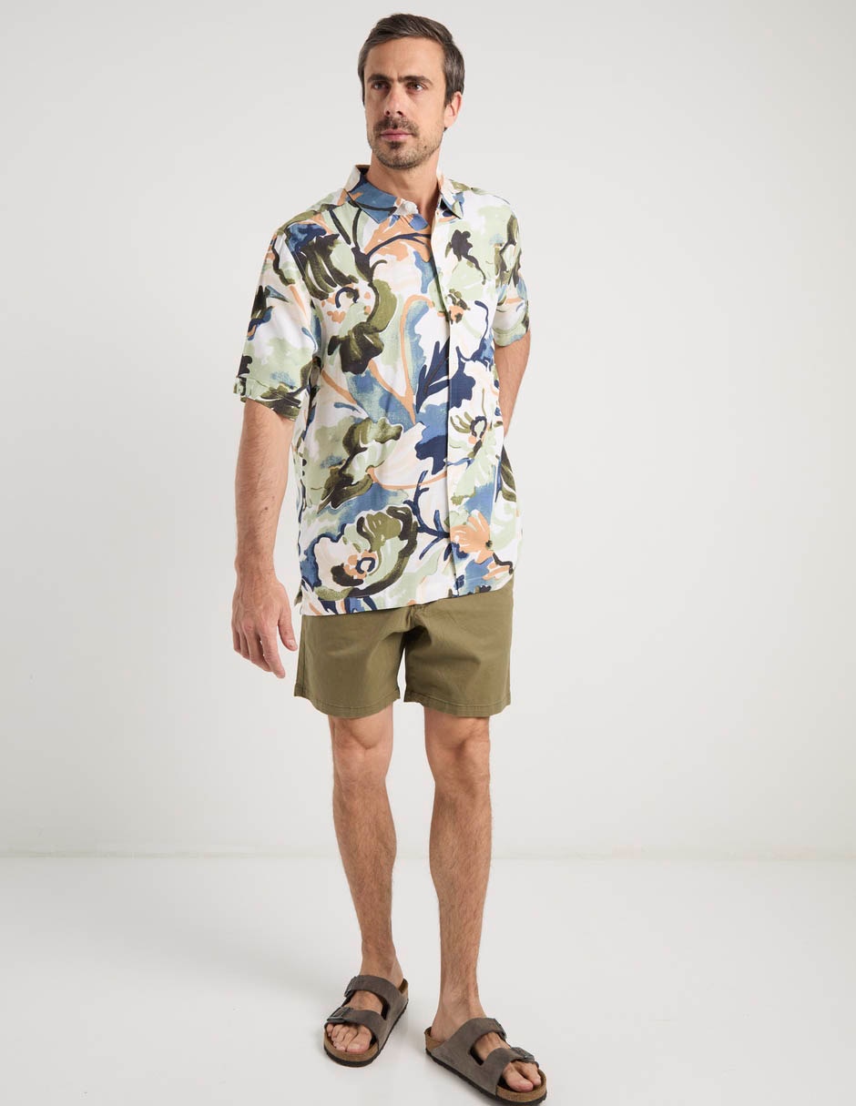 "camisa/sobrecamisa" casual "de" (si aplica) viscosa "manga" corta "para hombre" 8