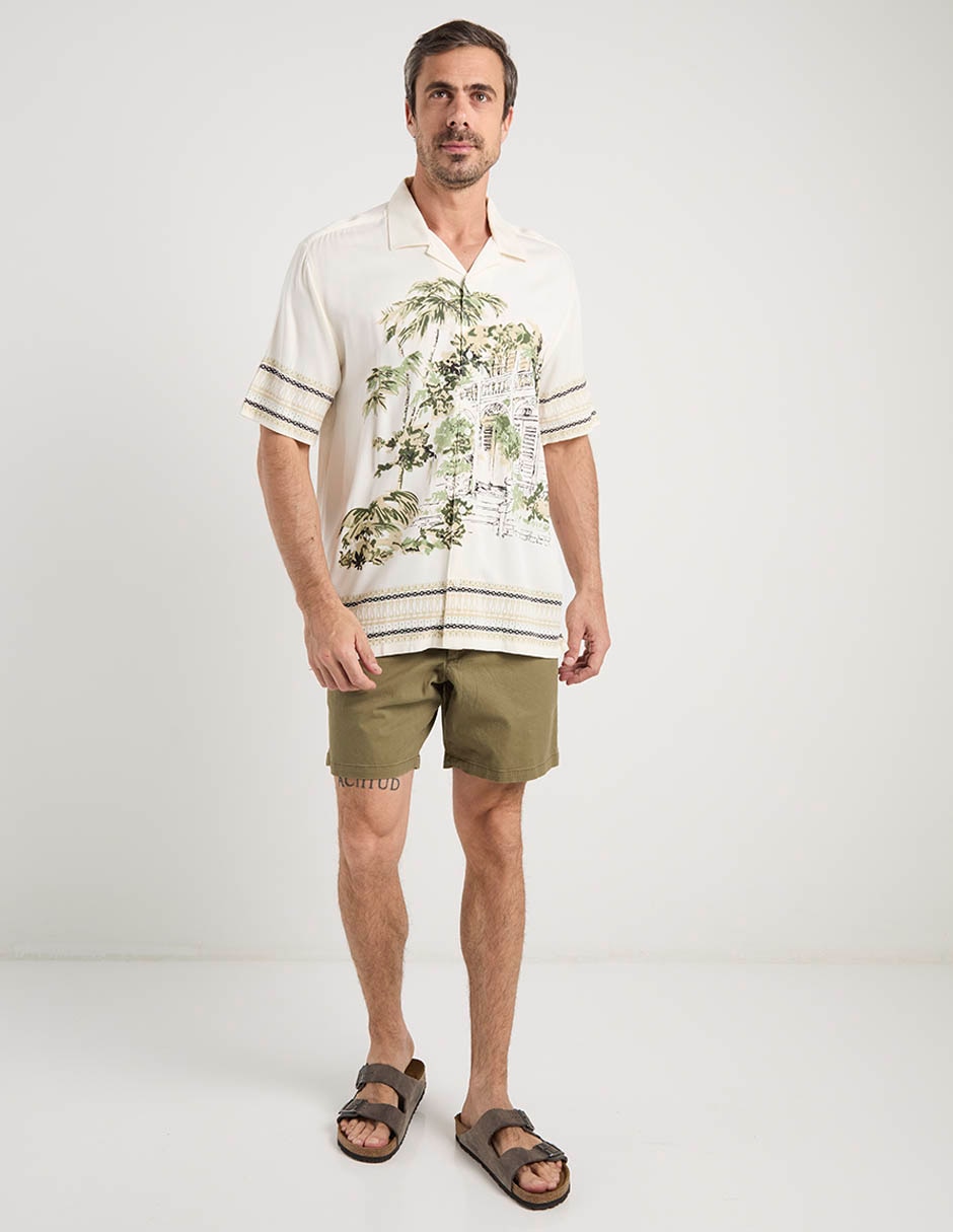 "camisa/sobrecamisa" casual "de" (si aplica) viscosa "manga" corta "para hombre" 6