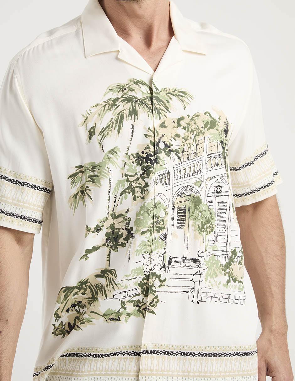 "camisa/sobrecamisa" casual "de" (si aplica) viscosa "manga" corta "para hombre" 8