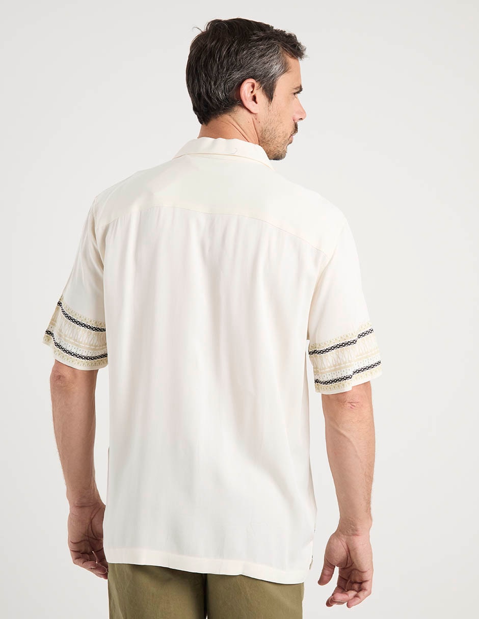"camisa/sobrecamisa" casual "de" (si aplica) viscosa "manga" corta "para hombre" 9