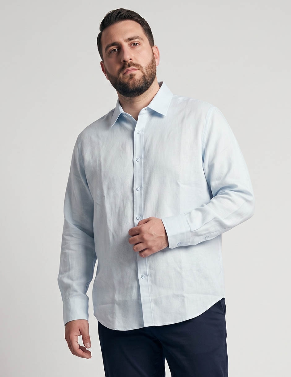 Camisa business casual cubavera manga larga para hombre