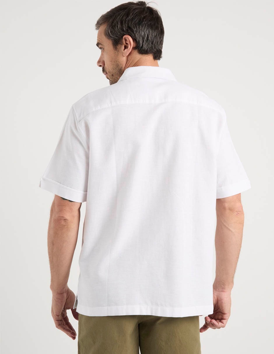 Camisa casual Cubavera de mezcla de materiales manga corta para hombre