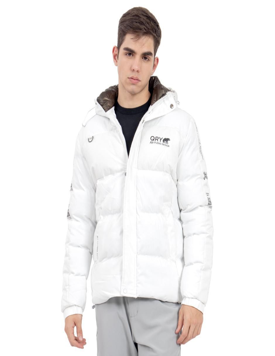 Chamarra acolchada con capucha para hombre