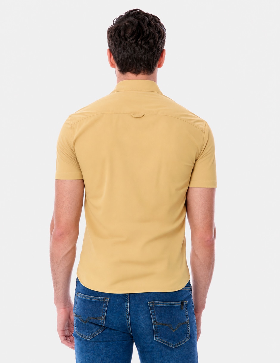 Camisa business casual manga corta para hombre
