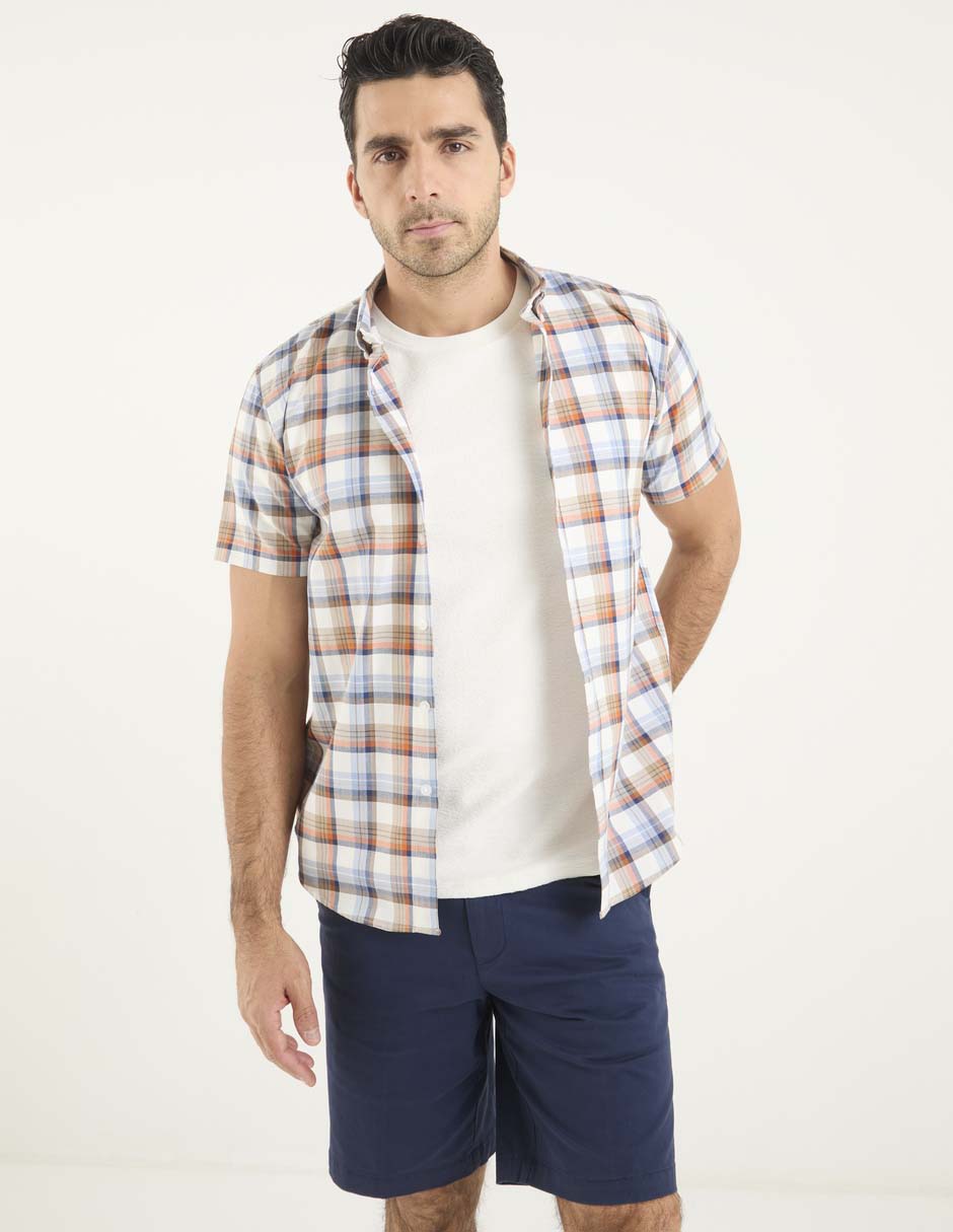 Sobrecamisa casual Dioro manga corta para hombre
