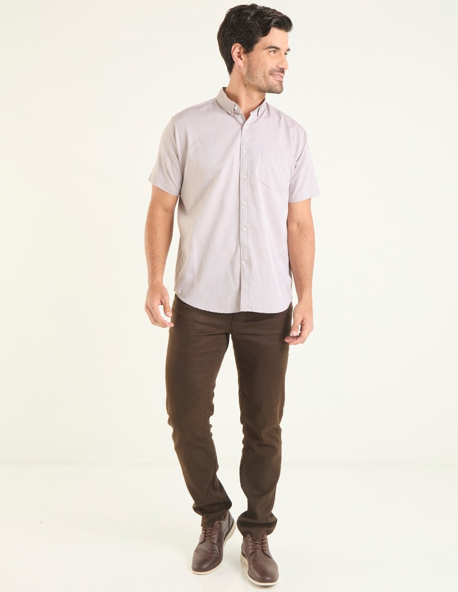 Camisa casual de algodón manga corta para hombre 6
