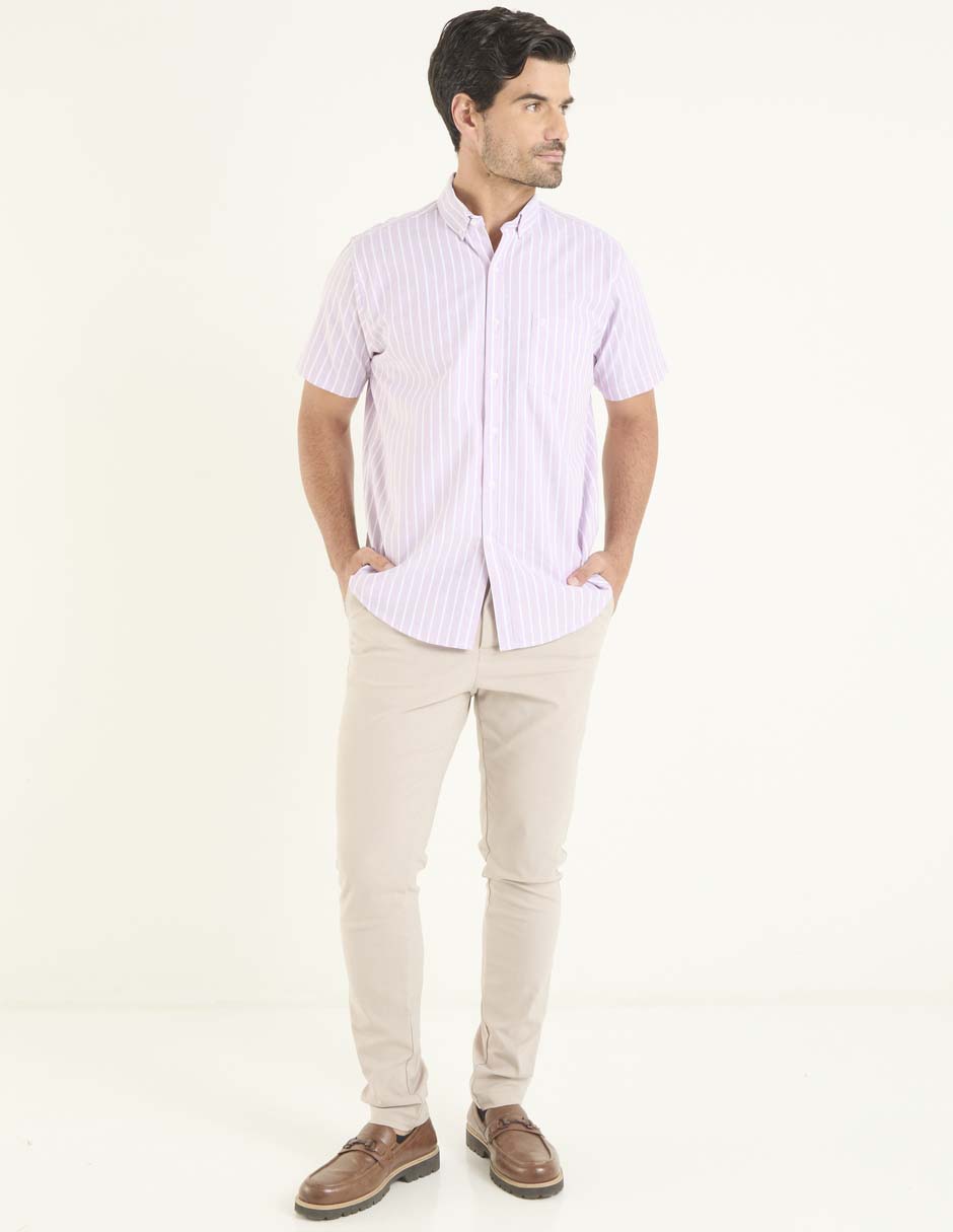 Camisa casual de algodón manga corta para hombre 6