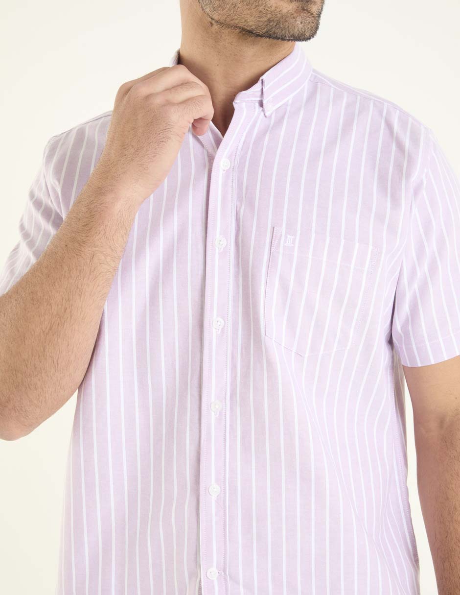 Camisa casual de algodón manga corta para hombre 7