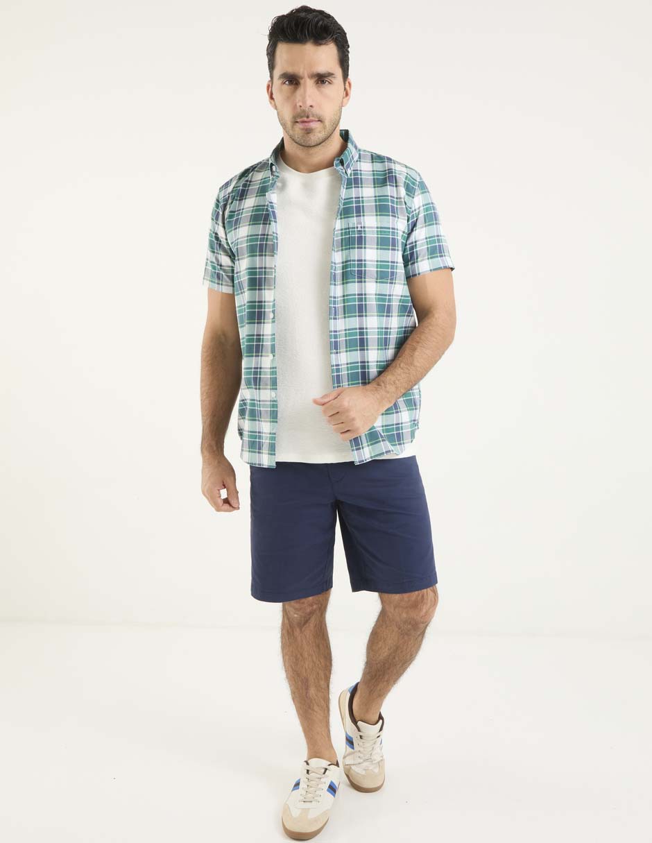 Camisa casual manga corta para hombre 6
