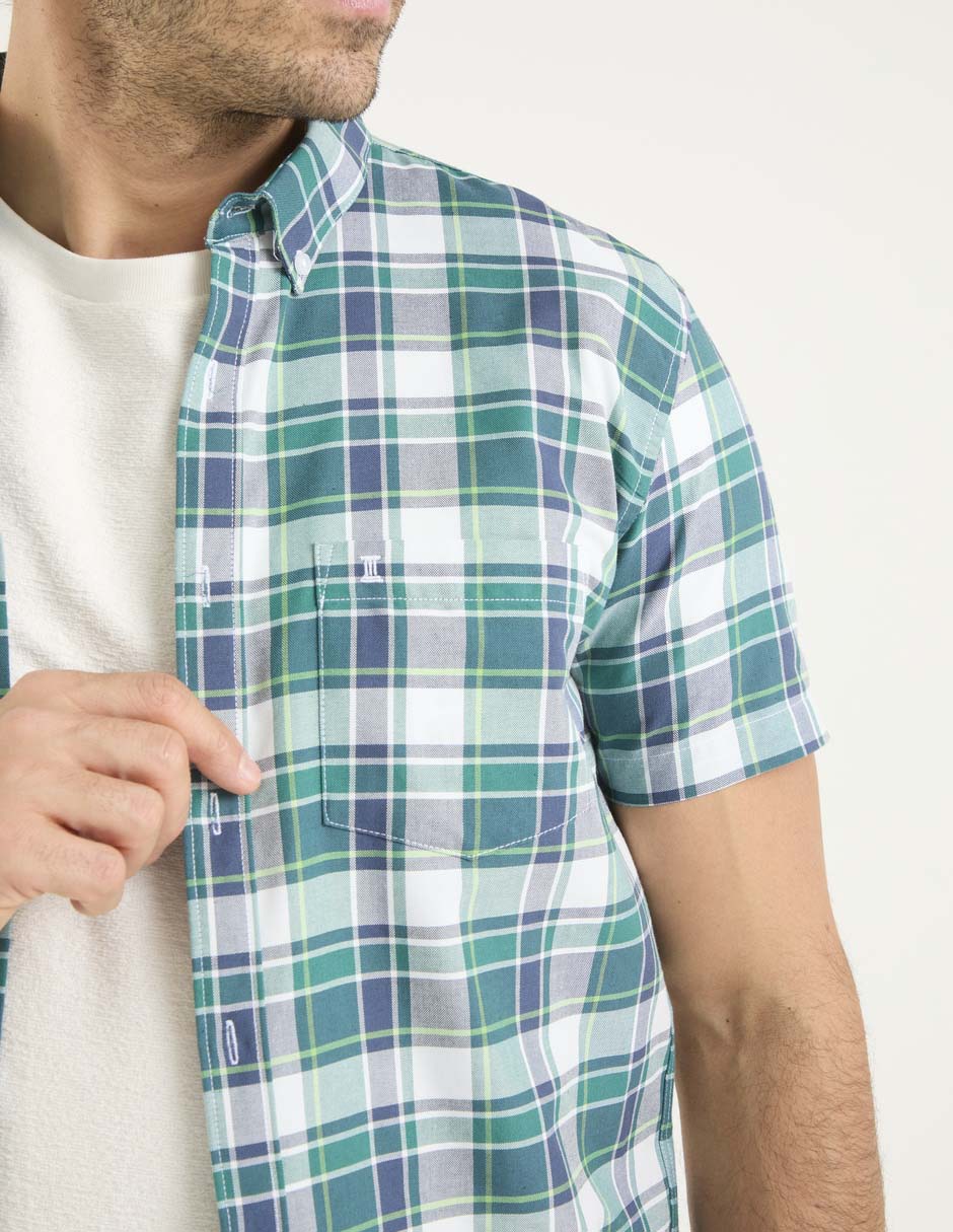 Camisa casual manga corta para hombre 7