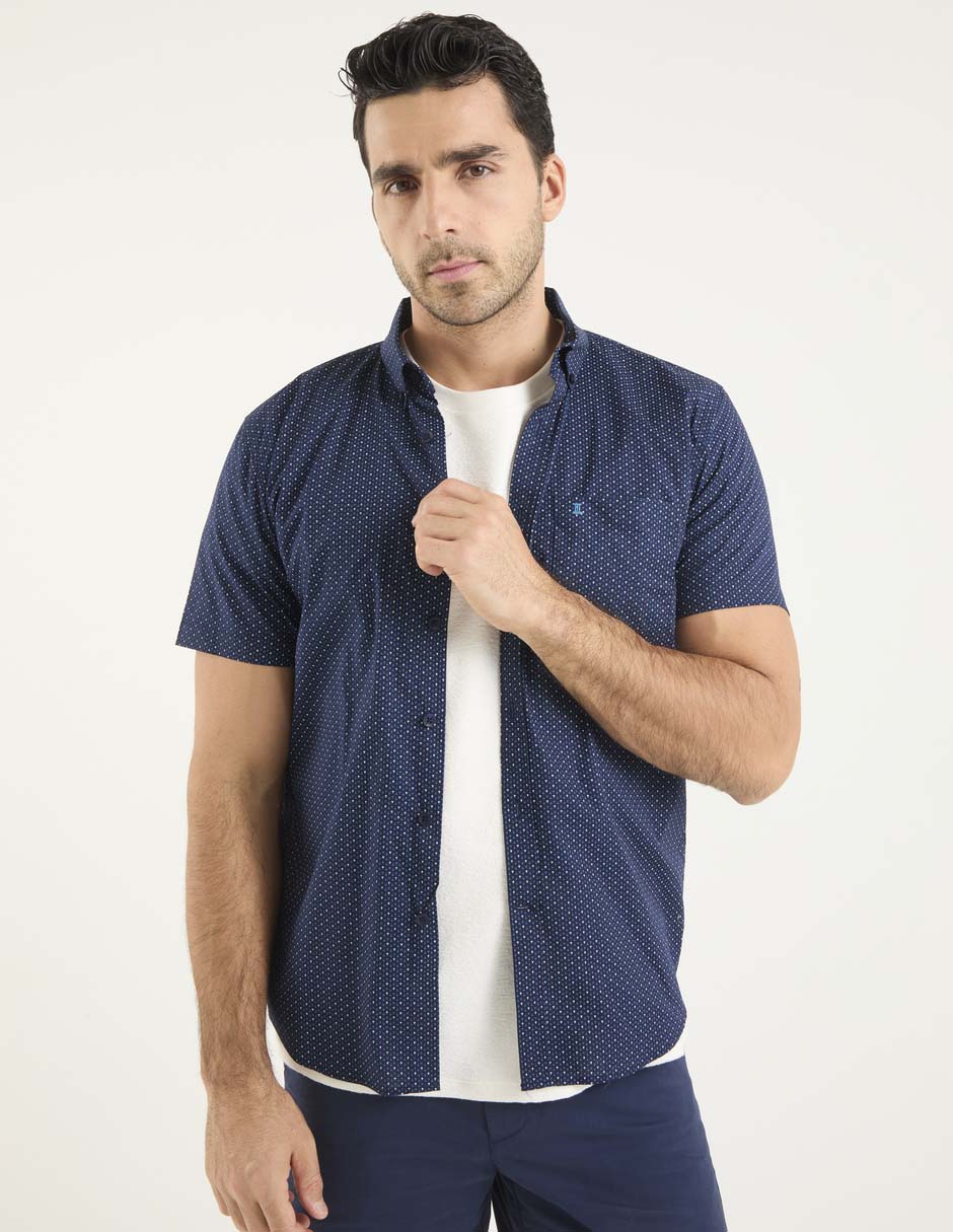 Camisa casual Dioro de algodón manga corta para hombre