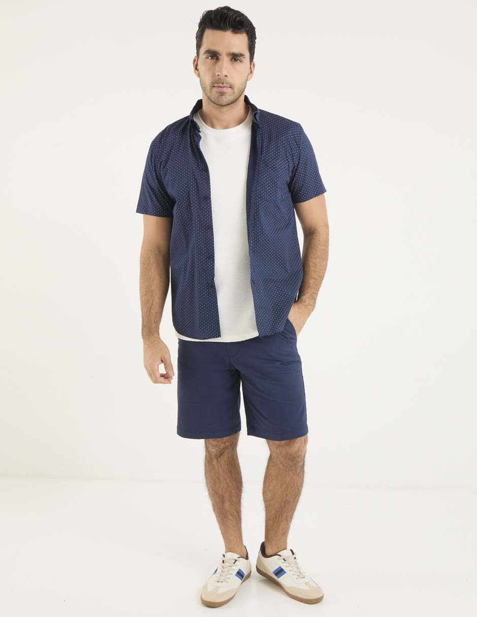 Camisa casual Dioro de algodón manga corta para hombre
