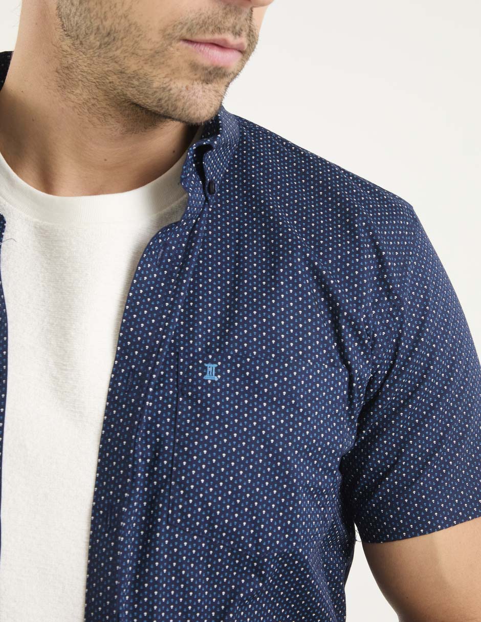 Camisa casual Dioro de algodón manga corta para hombre