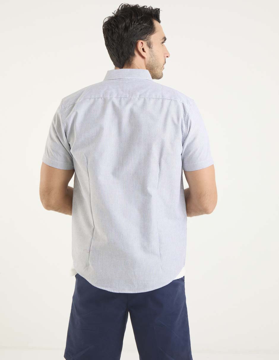 Sobrecamisa casual de algodón manga corta para hombre 5