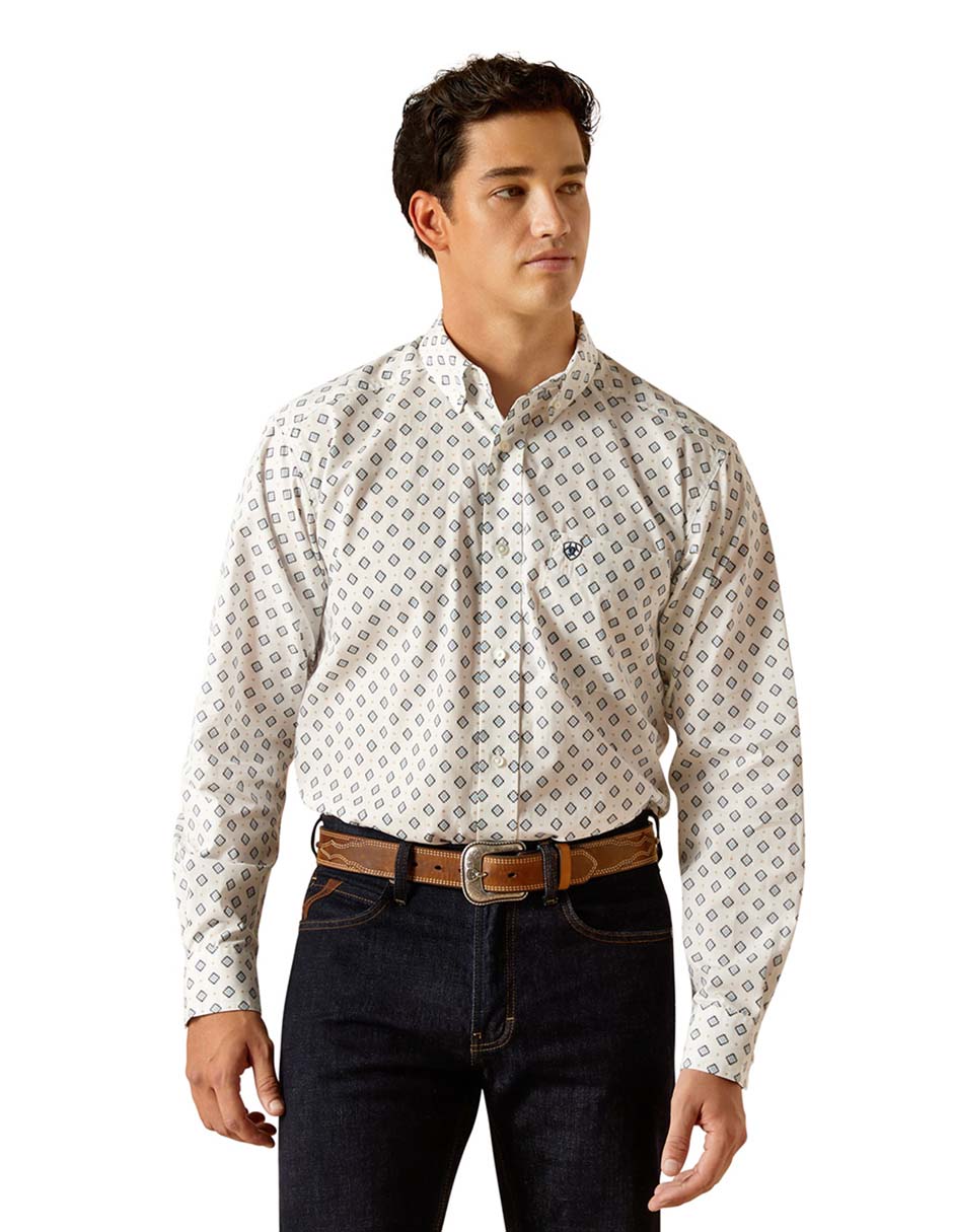 Camisa casual de algodón manga larga para hombre