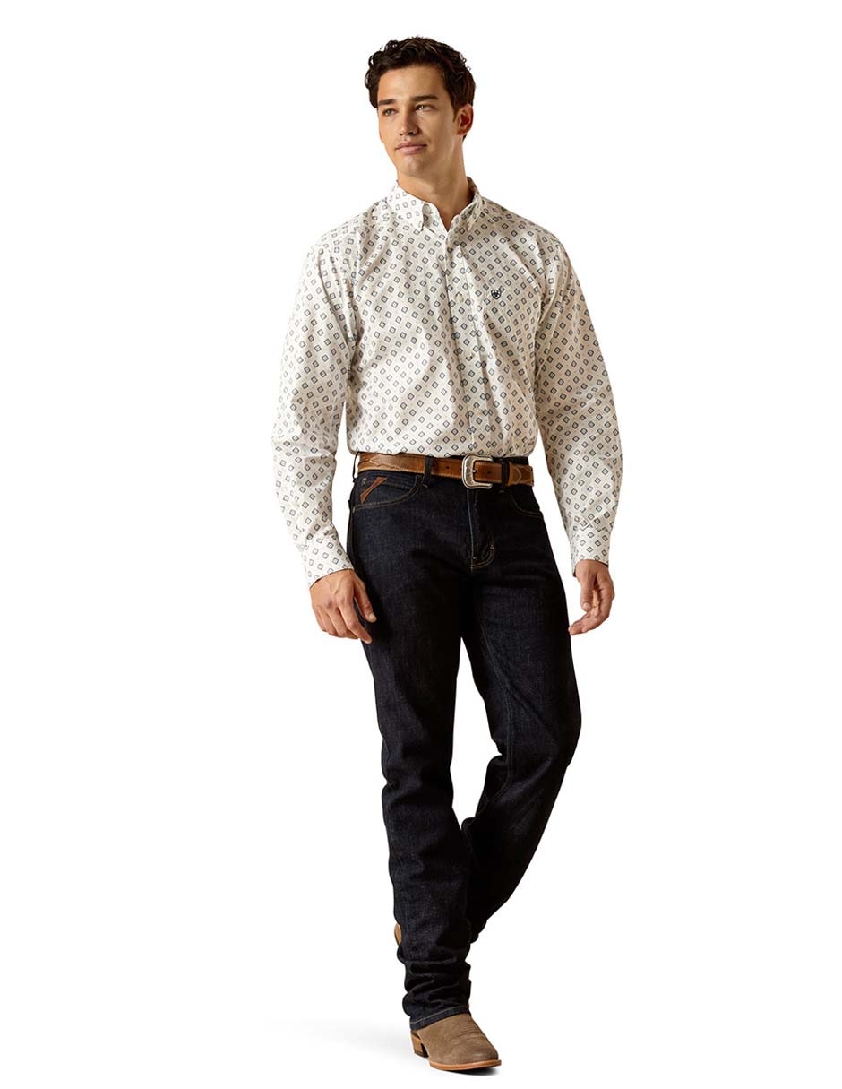Camisa casual de algodón manga larga para hombre