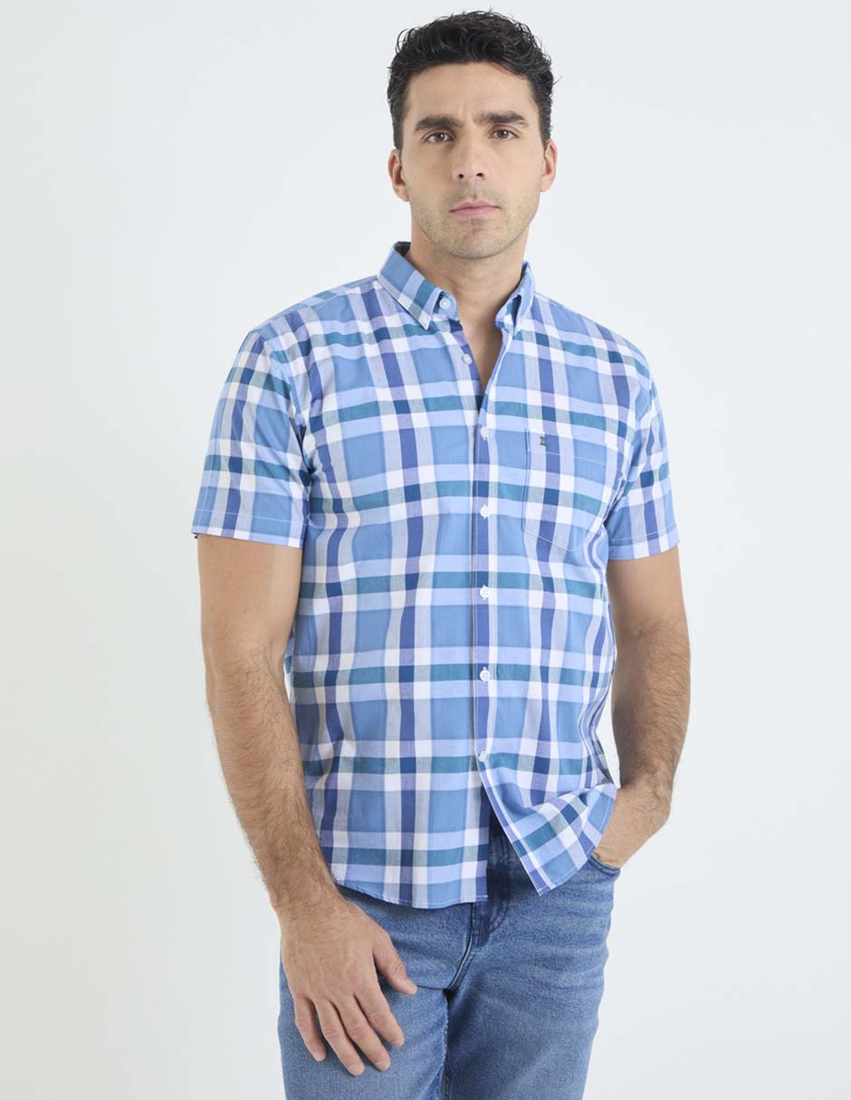 Camisa casual de algodón manga corta para hombre 1