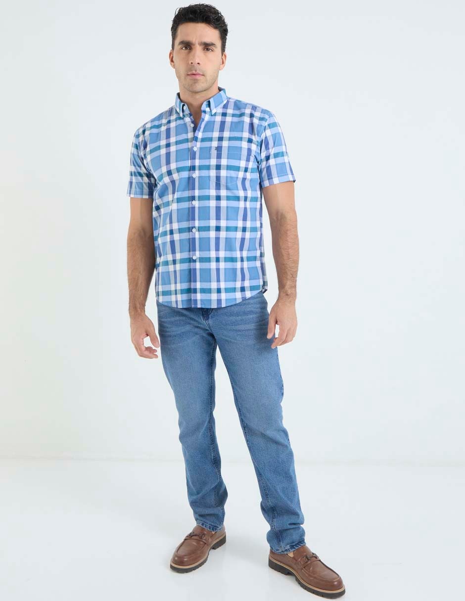 Camisa casual de algodón manga corta para hombre 6