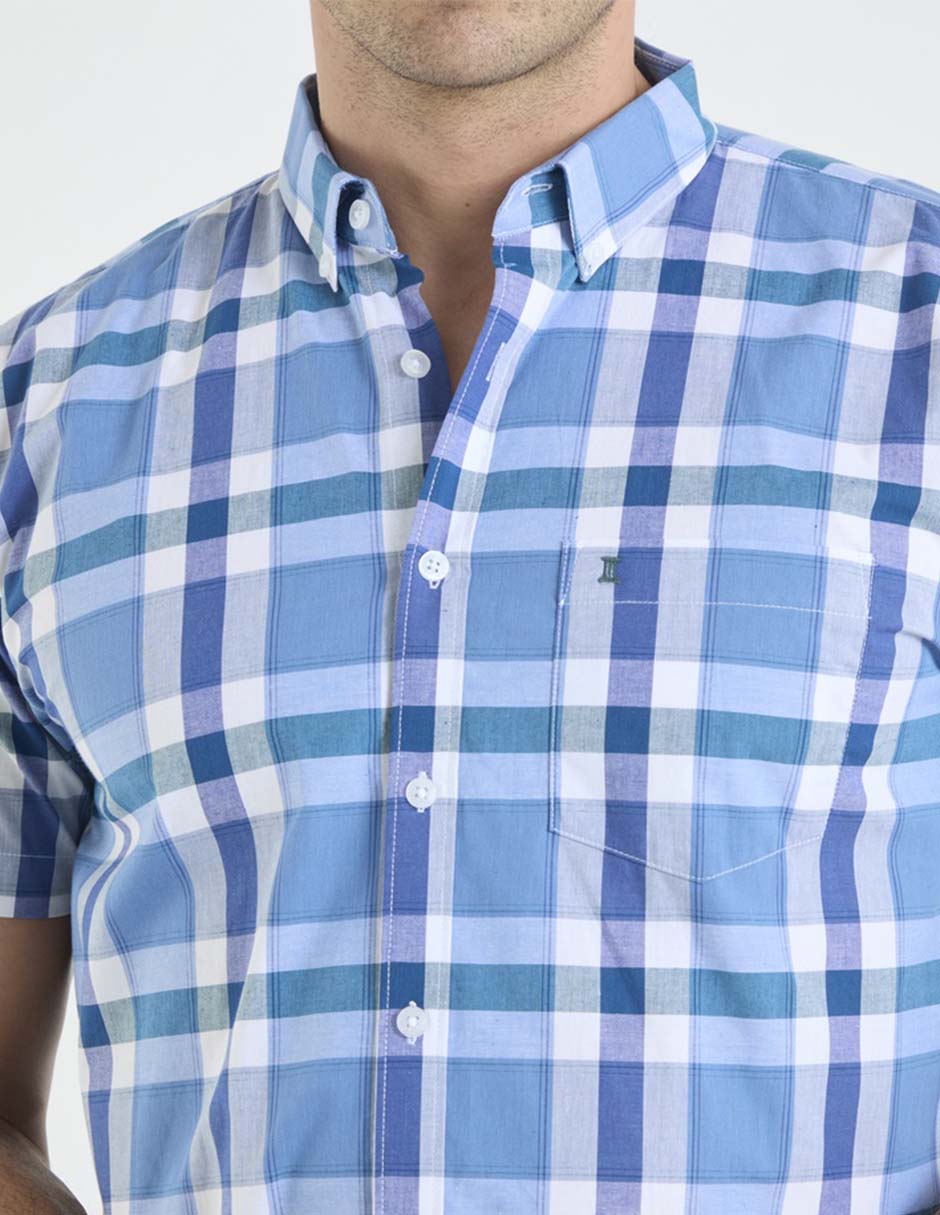 Camisa casual de algodón manga corta para hombre 7