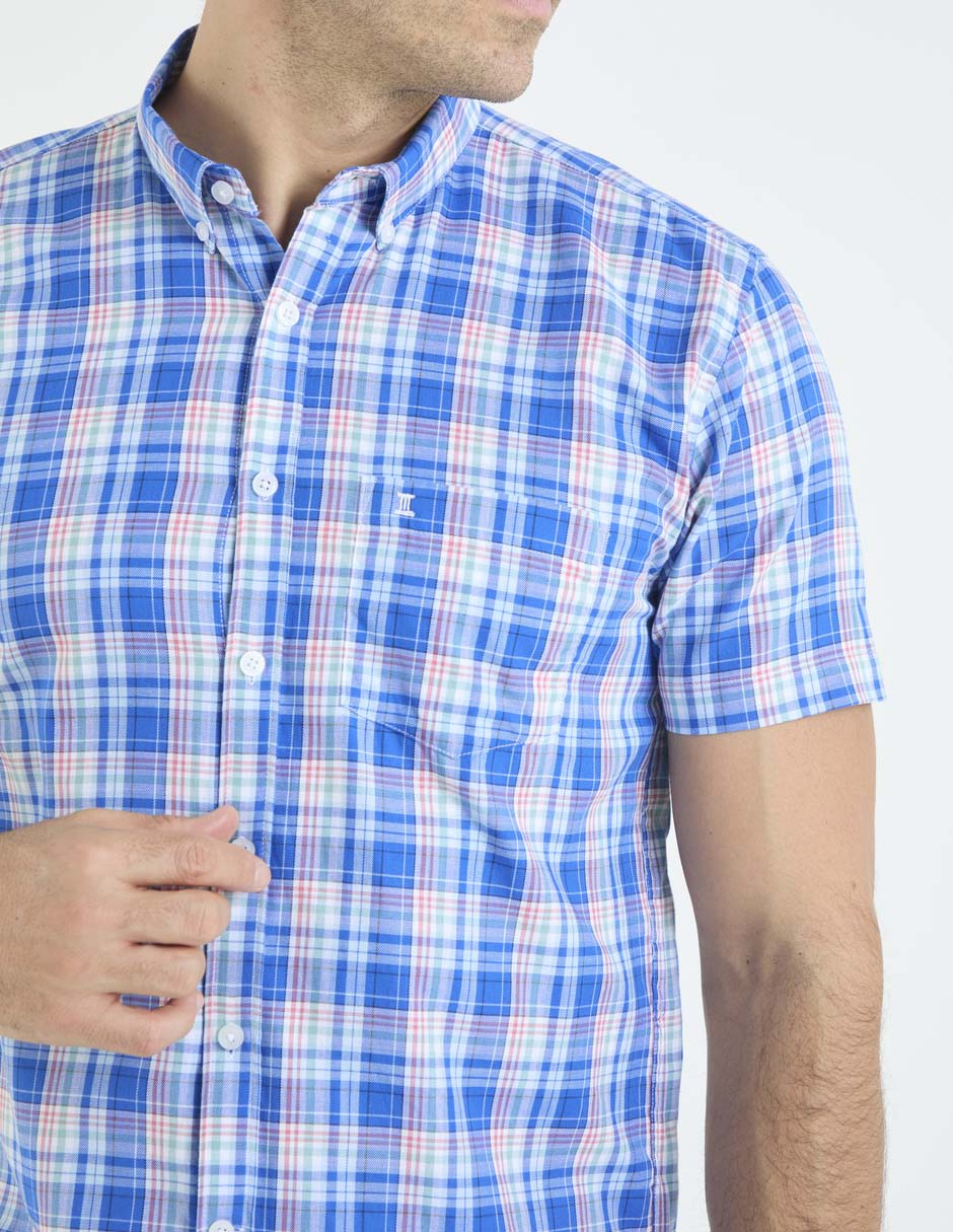 Camisa casual de algodón manga corta para hombre 7
