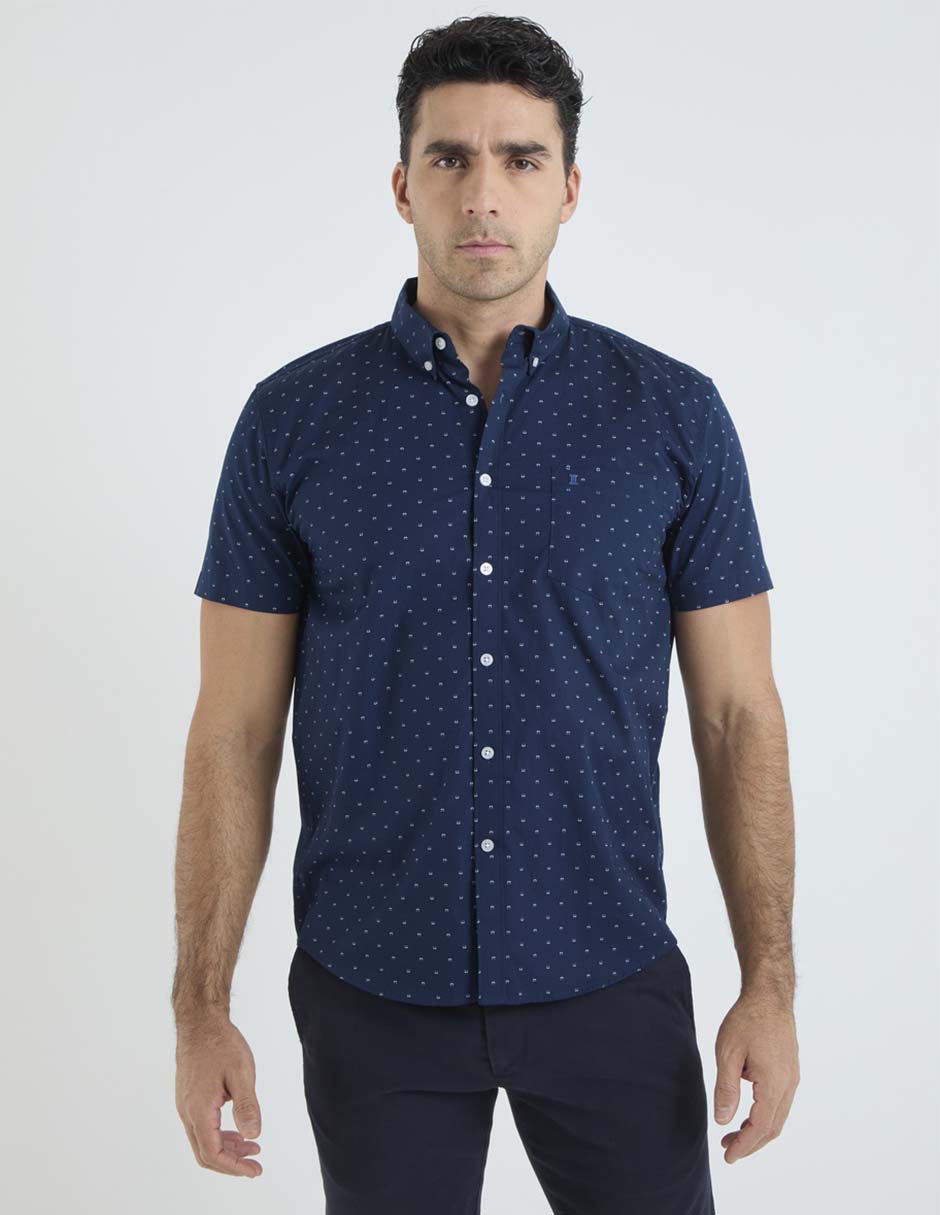 Camisa casual Dioro de algodón manga corta para hombre