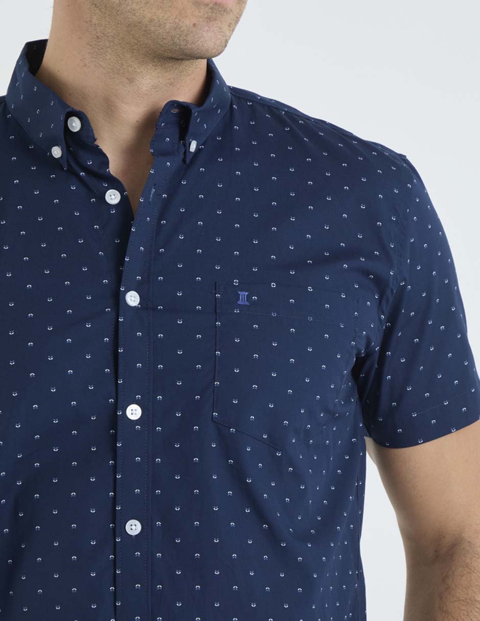 Camisa casual Dioro de algodón manga corta para hombre