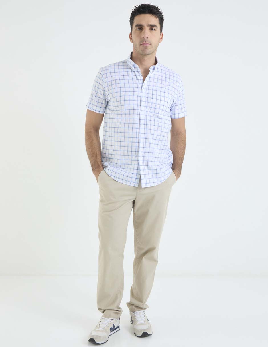 Camisa casual de algodón manga corta para hombre 6