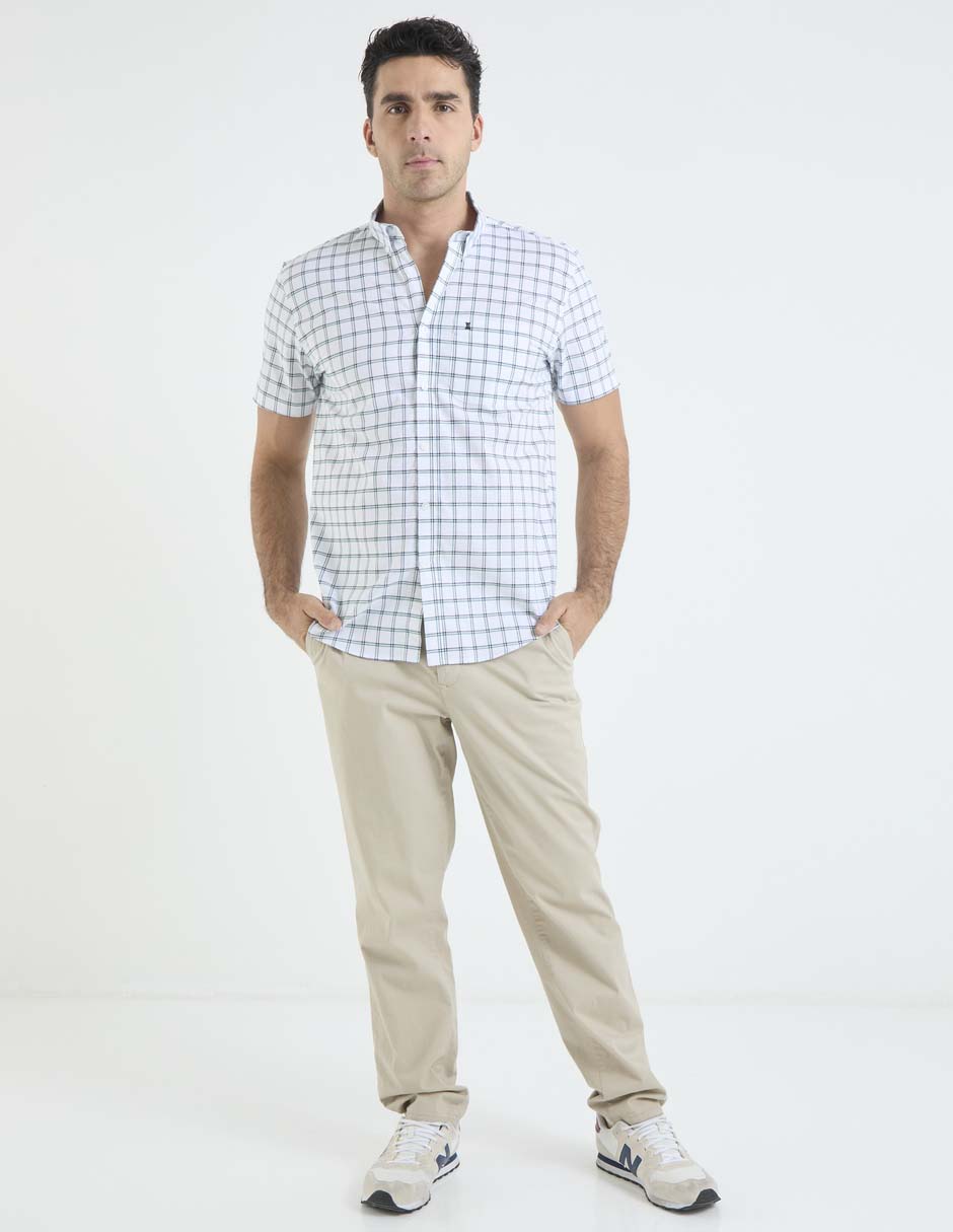 Camisa casual de algodón manga corta para hombre 6