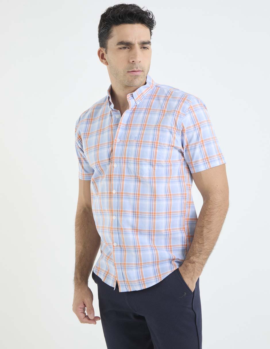 Camisa casual Dioro de algodón manga corta para hombre