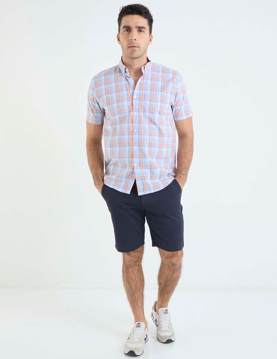 Camisa casual Dioro de algodón manga corta para hombre